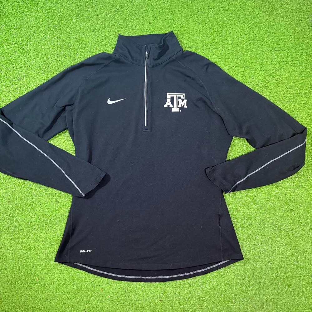 Nike Women's Running Pullover Black Reflective Texas A&M Dri-Fit Active Sz LG